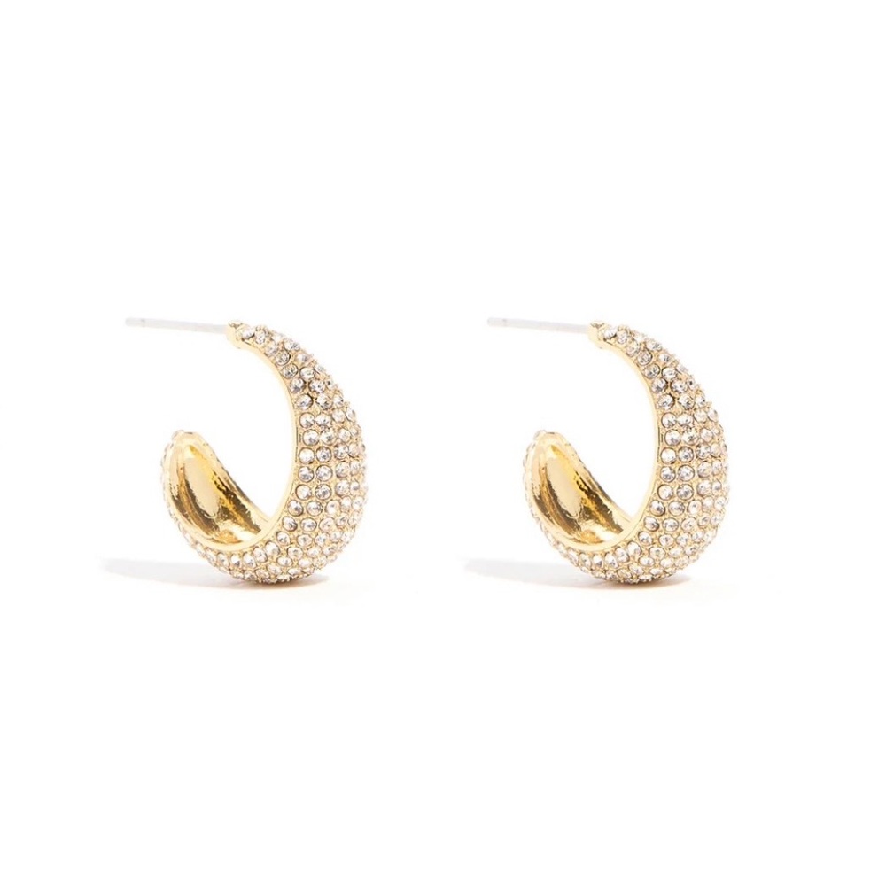 NWT Baublebar Pave Huggie Earrings